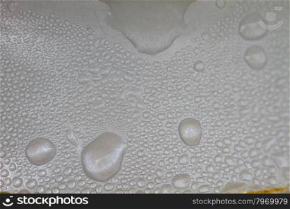 aluminum can with water drops close up