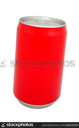 Aluminum drink can on a white background