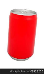 Aluminum drink can on a white background