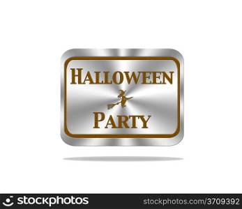 Aluminum frame illustration with halloween party signal on white background.
