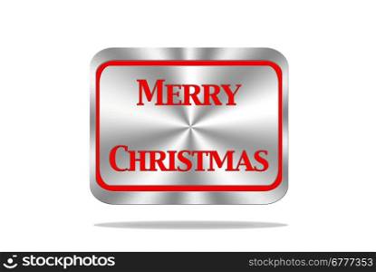 Aluminum frame illustration with Merry Christmas signal on white background.