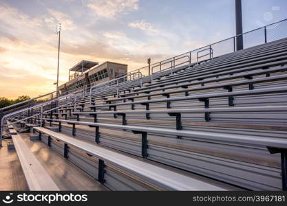 aluminum seating at a high school stadium
