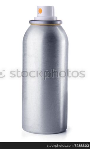 Aluminum spray can isolated on white background