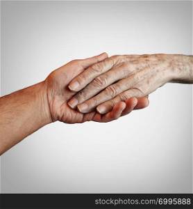 Alzheimer patient care or elderly dementia homecare as a supportive caregiver providing end of life support. concept.