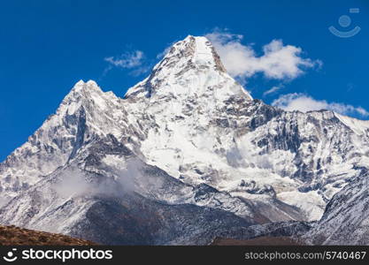 Ama Dablam mountain in Everest region, Himalaya, Nepal