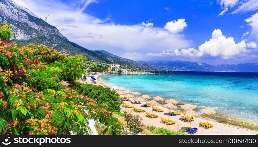 Amazing beaches and nature of Samos island. Greece