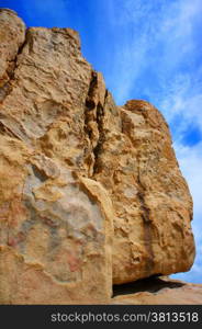 Amazing closeup, large rock on mountain around at Vietnamese beach