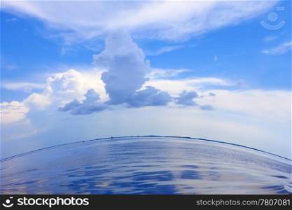 Amazing clouds scenery over the sea before a summer thunderstorm