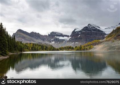 Amazing mountain landscapes in Mount Assiniboine Provincial Park, British Columbia, Canada Autumn season