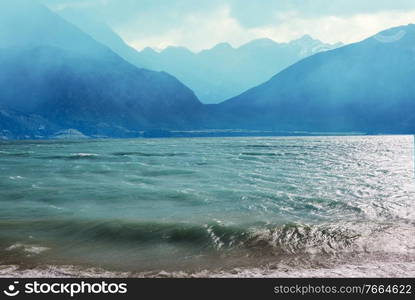 Amazing natural landscapes in New Zealand. Mountains lake.