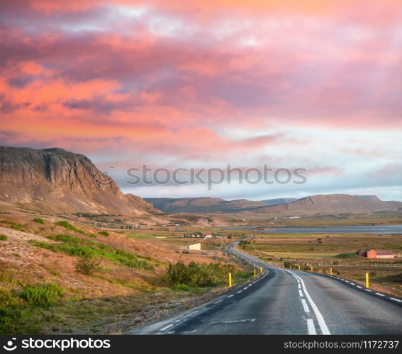 Amazing road across Iceland in summer.