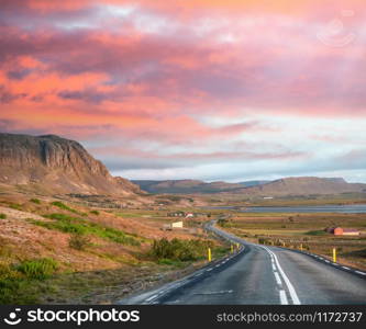 Amazing road across Iceland in summer.