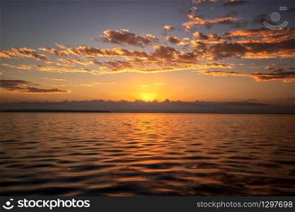 Amazing scenic sunrise at Caribbean sea, Cuba