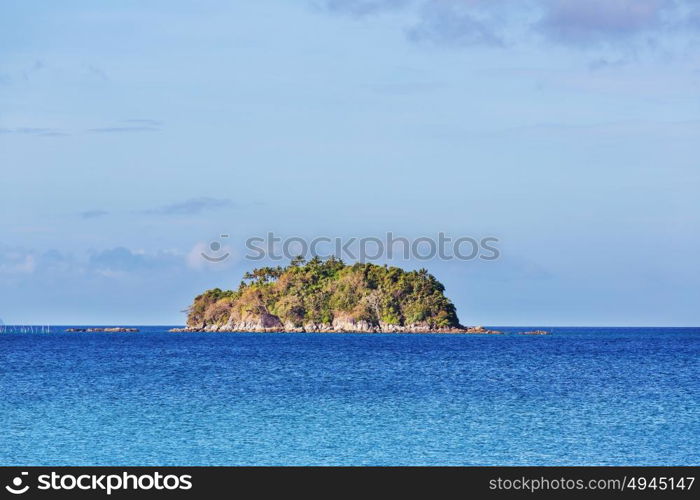 Amazing scenic view of sea bay and mountain islands, Palawan, Philippines