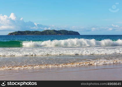 Amazing scenic view of sea bay and mountain islands, Palawan, Philippines