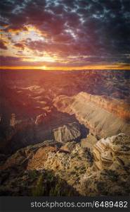 Amazing Sunrise Image of the Grand Canyon taken from Mather Point. Amazing Sunrise Image of the Grand Canyon