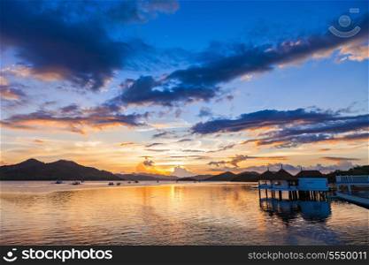 Amazing sunset at the sea, Coron, Philippines