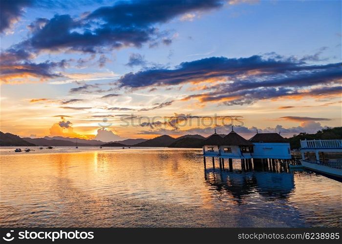 Amazing sunset at the sea, Coron, Philippines