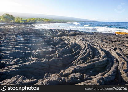 Amazing volcanic hawaiian beach in Big island