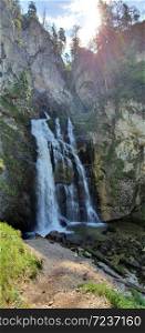 Amazing waterfalls at Palfau Wasserlochklamm, hiking paradise in Austria