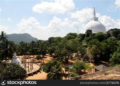Ambasthala dagaba and Maha stupa in Mihintale, Sri Lanka
