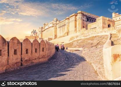 Amber Fort of Jaipur, famous tourist attraction, Rajasthan, India.