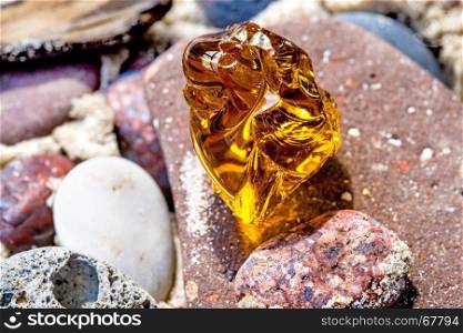 Amber on a beach of the Baltic Sea. Amber on a beach of the Baltic Sea