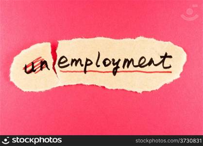 amending unemployment word and changing it to employment