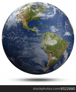 America 3d rendering planet. America. Elements of this image furnished by NASA 3d rendering. America 3d rendering planet