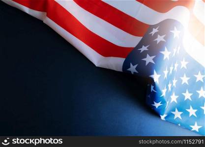 america flag with copyspace for national holiday Presidents day concept Martin Luther King day concept