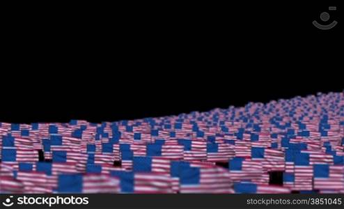 America Flags and Camera Fly Over, DOF