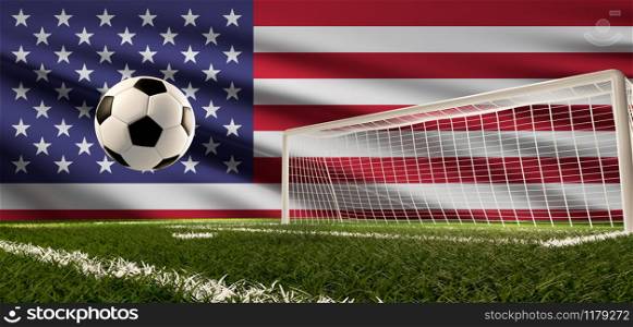 America soccer football ball goal 3d-illustration