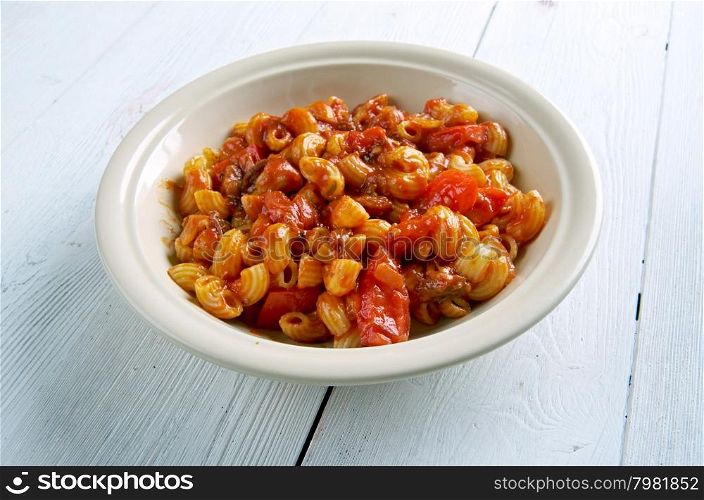 American chop suey - American pasta dish , beef as tomato sauce. Italian-American cuisine&#xA;