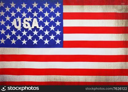American flag, grunge style background with text space, national symbol, 4th of July, Independence day of America
