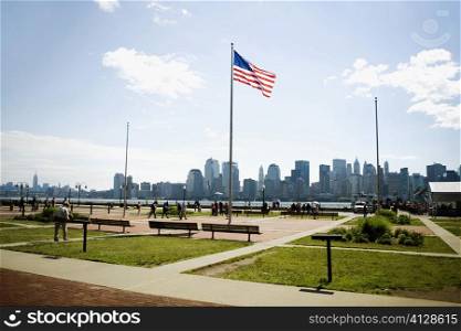 American flag in the park, Manhattan, New York City, New York State, USA