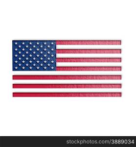 American flag isolated on white abstract illustration.