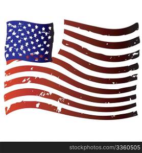American flag, isolated vector object on white