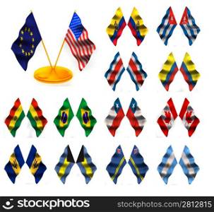 American flags 1. ecuador, cuba, colombia, costa-rica, bolivia, brazil, chili, canada, argentina, aruba, barbados, bahamas.