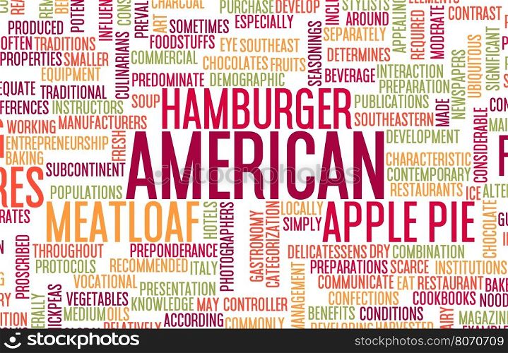 American Food and Cuisine Menu Background with Local Dishes. American Food Menu