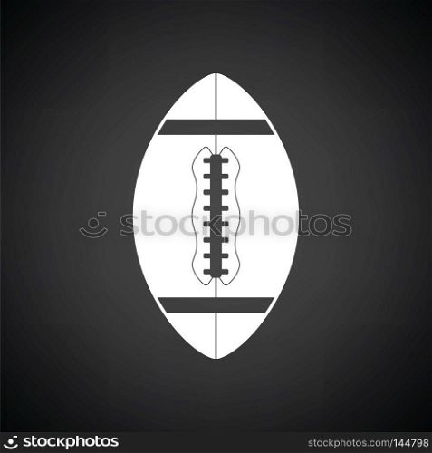 American football icon. Black background with white. Vector illustration.