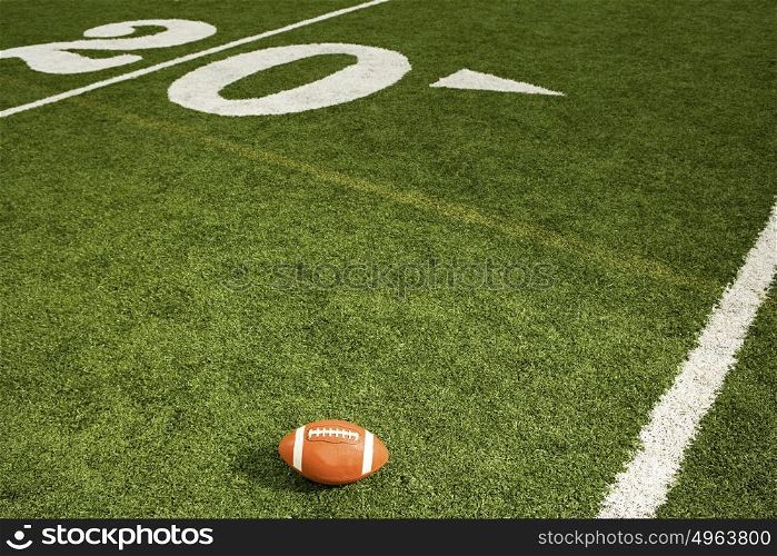 American football on the field