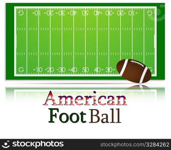 American Football pitch and ball. Each element on separate layer.