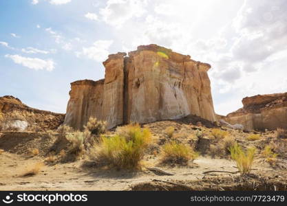 American landscapes- prairie and cliffs, Utah,  USA.