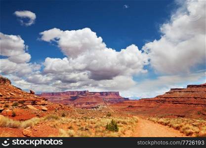 American landscapes- prairie and cliffs, Utah,  USA.