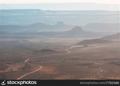 American landscapes- prairie and cliffs, Utah,  USA.