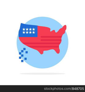 American, Map, Thanksgiving, Usa Abstract Circle Background Flat color Icon