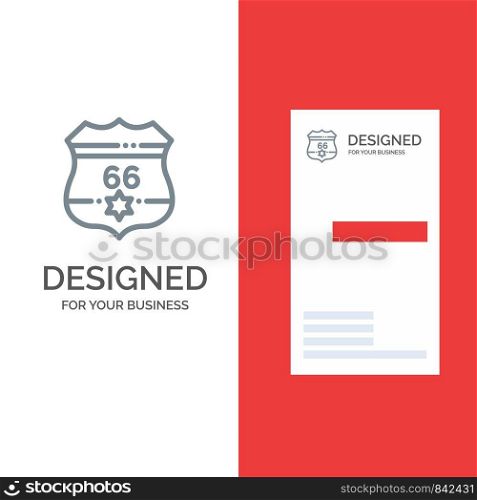 American, Shield, Usa, Security Grey Logo Design and Business Card Template