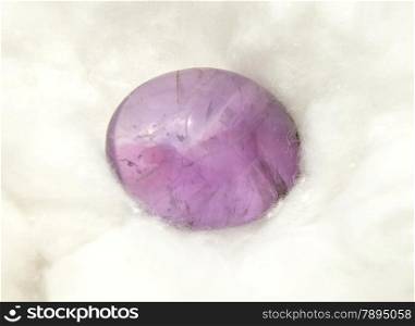 Amethyst mineral on cotton