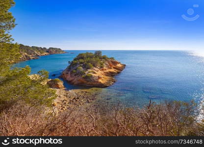 Ametlla L’ametlla de mar beach illot in Costa dorada of Tarragona in Catalonia