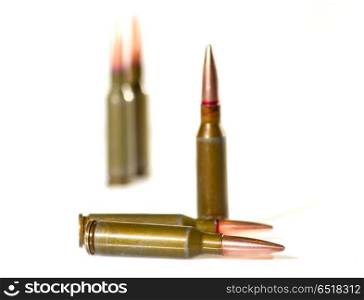Ammunition cartridges on white background. Ammunition cartridges